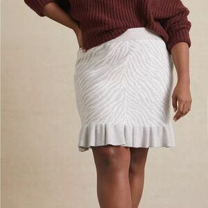 Zebra Ruffled Knit Mini Skirt Dolan for Anthropologie L